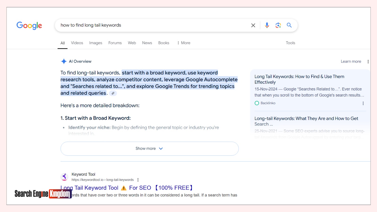 how to find long tail keywords