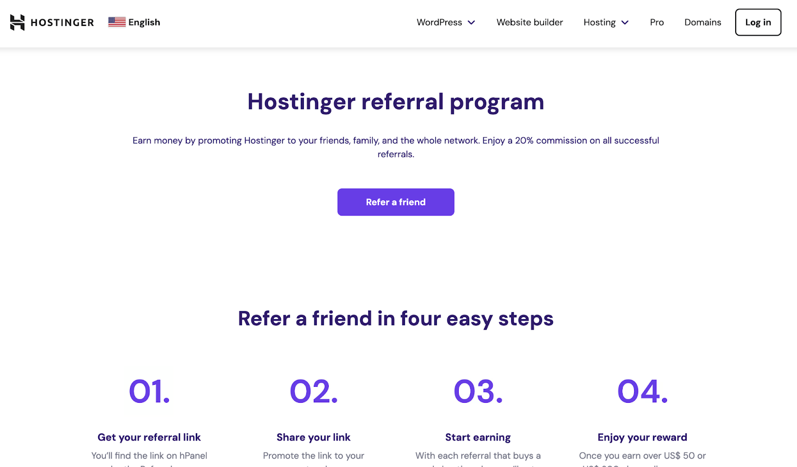 Hostinger referral page