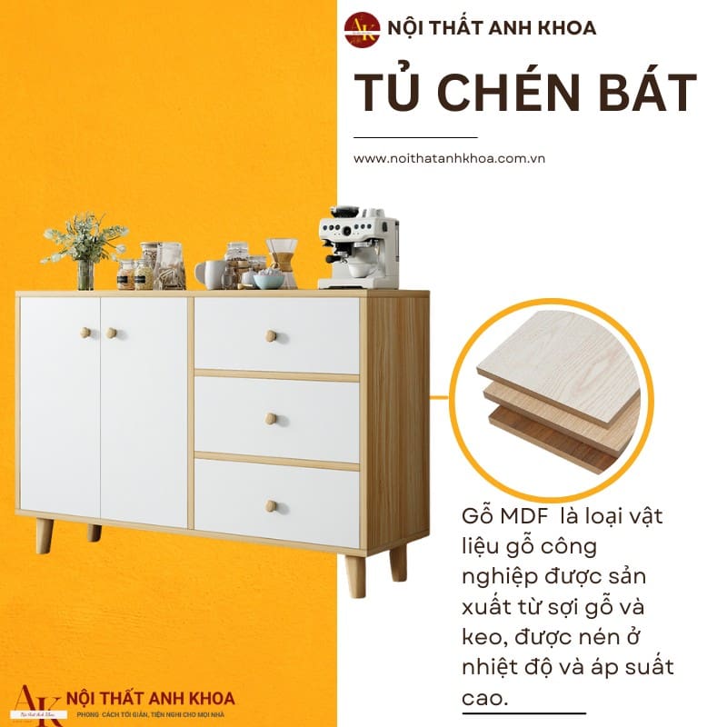 Gỗ công nghiệp và tủ chén bát