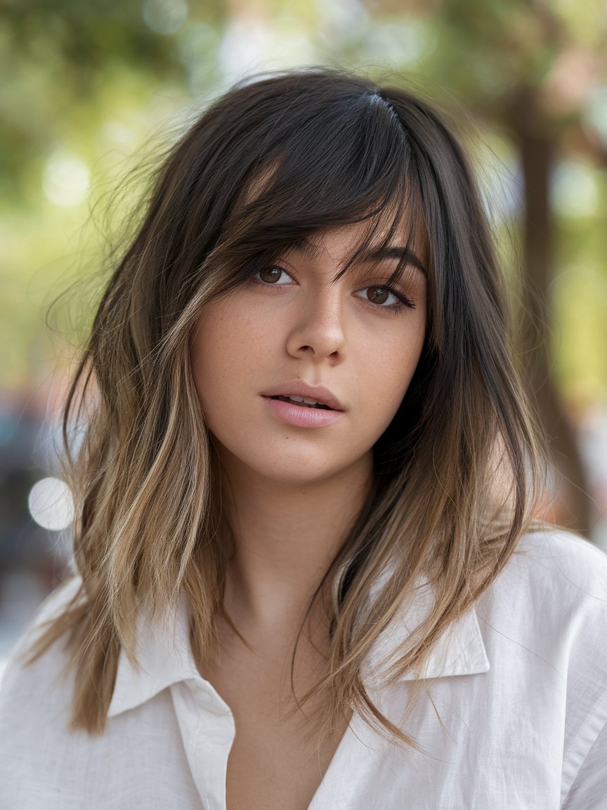 38. Choppy Layers with Side Bangs