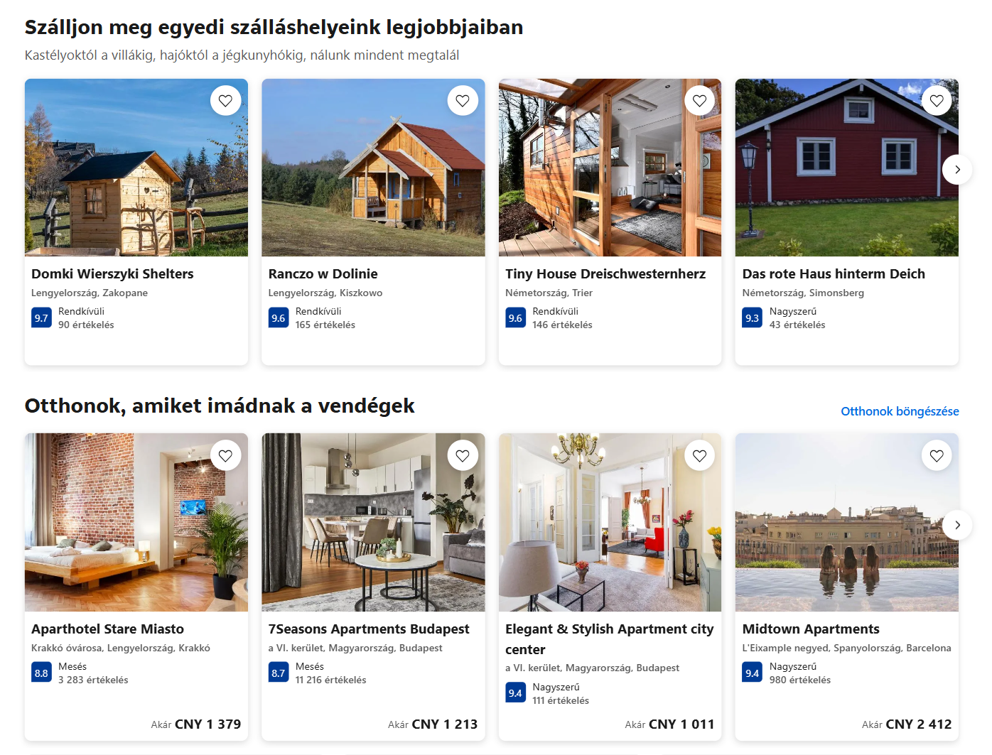 Booking.com website localization example