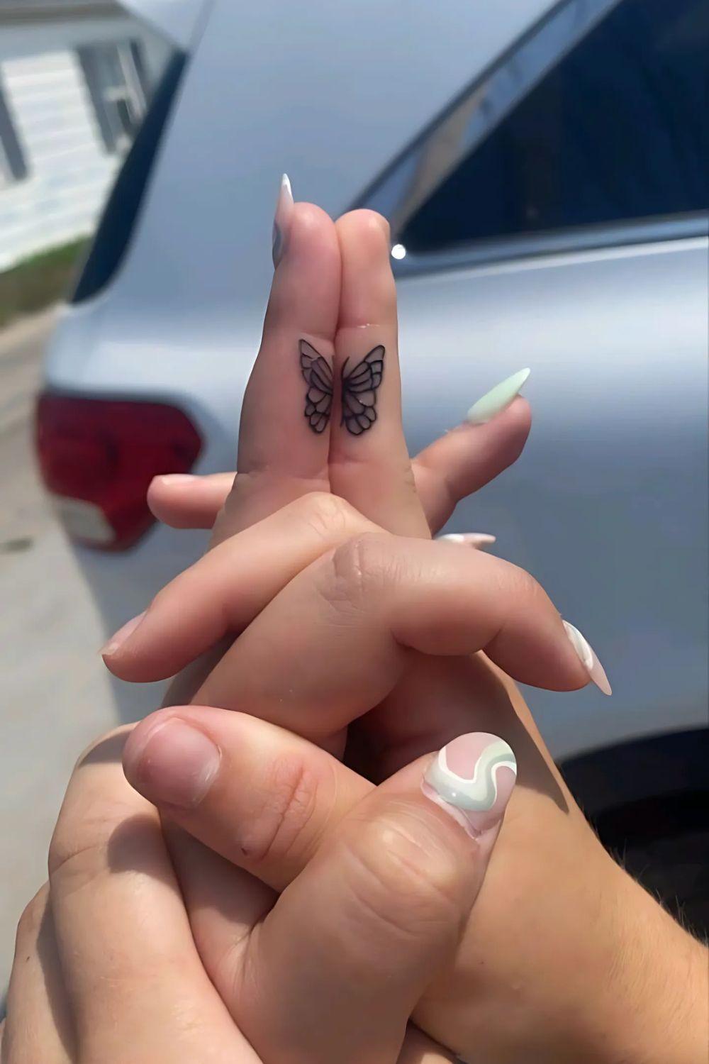 Couple Finger Tattoo