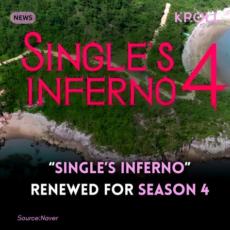 This contain an aerial view of a beach with the words single's inferno 4