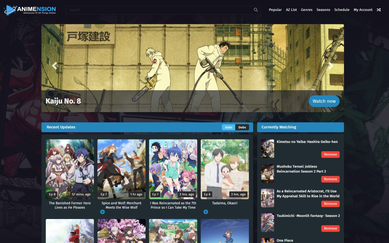 Animension free anime streaming site