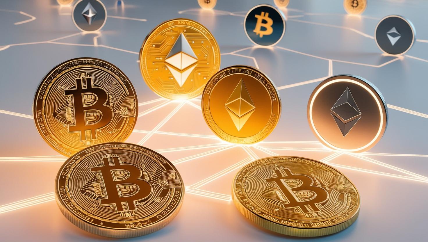 Major cryptocurrency coins including Bitcoin, Ethereum, Solana, and XRP