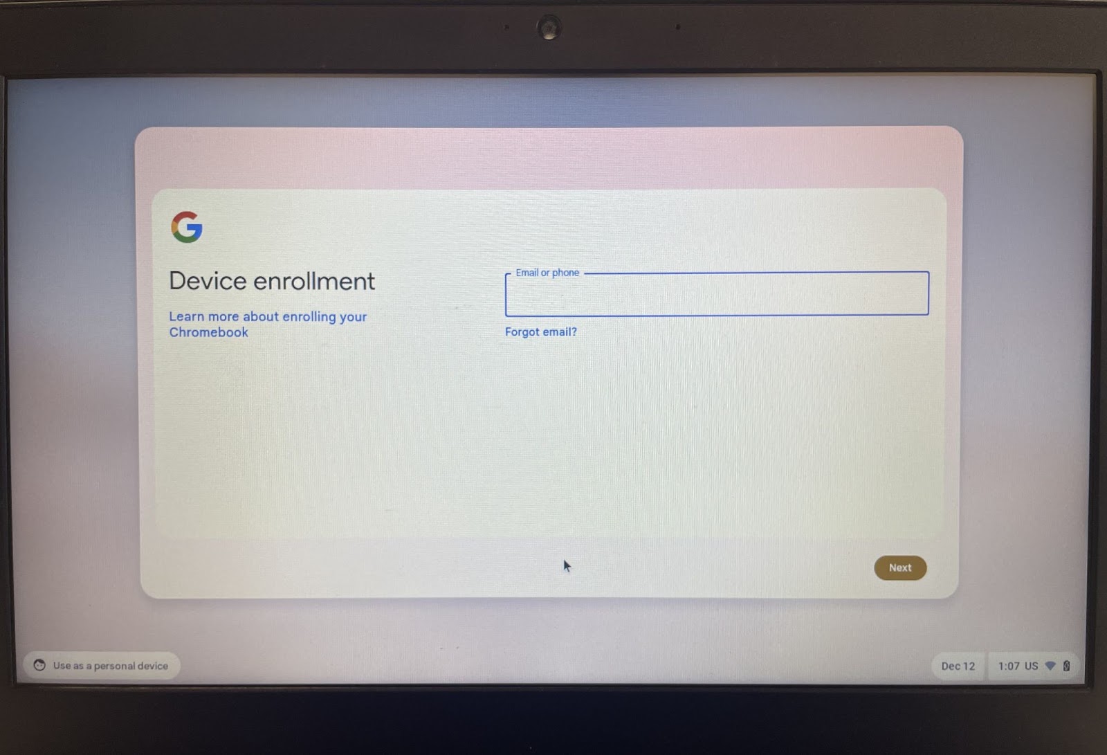 chromebook enrollment