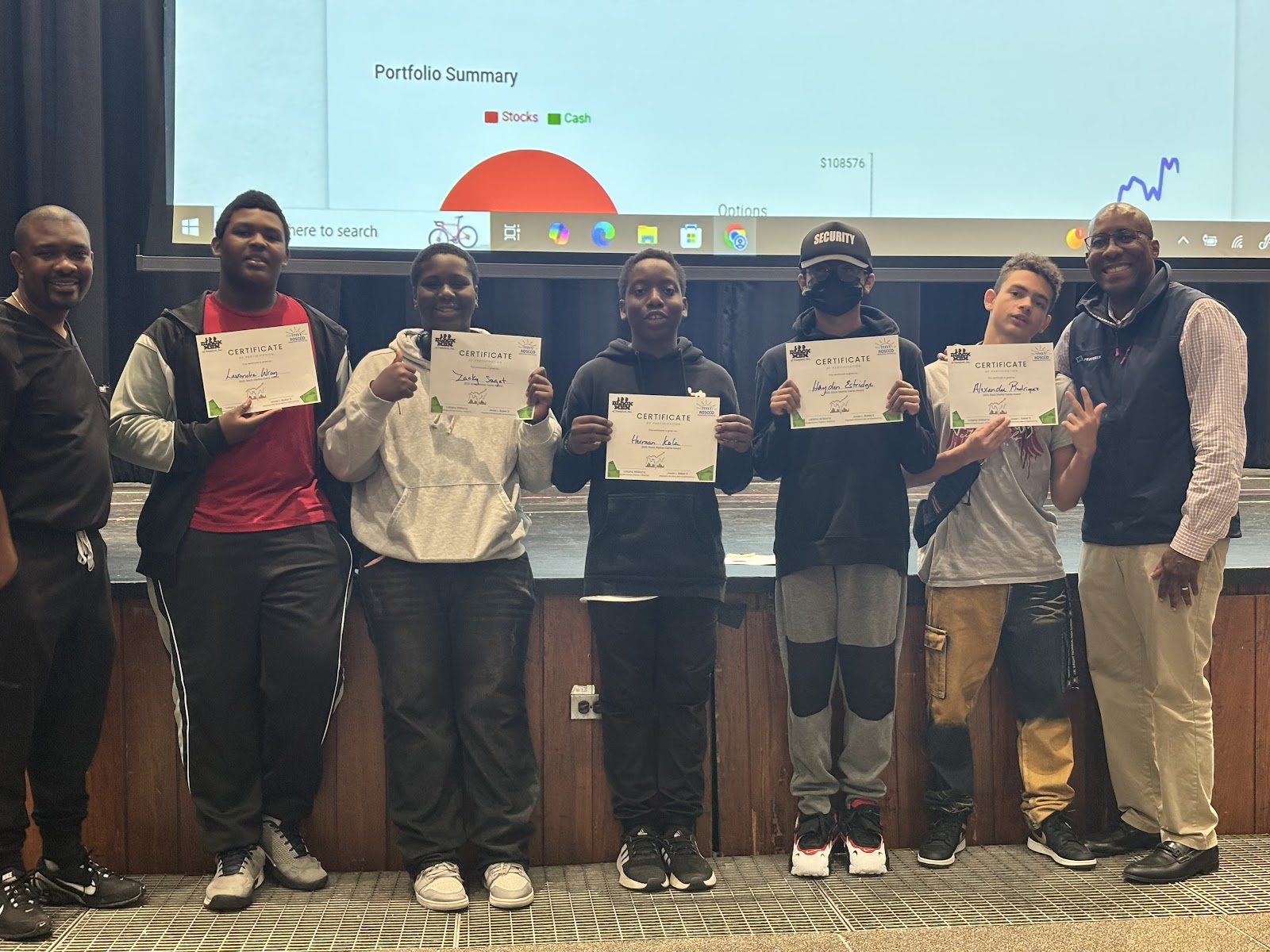 Stock Market Game winners