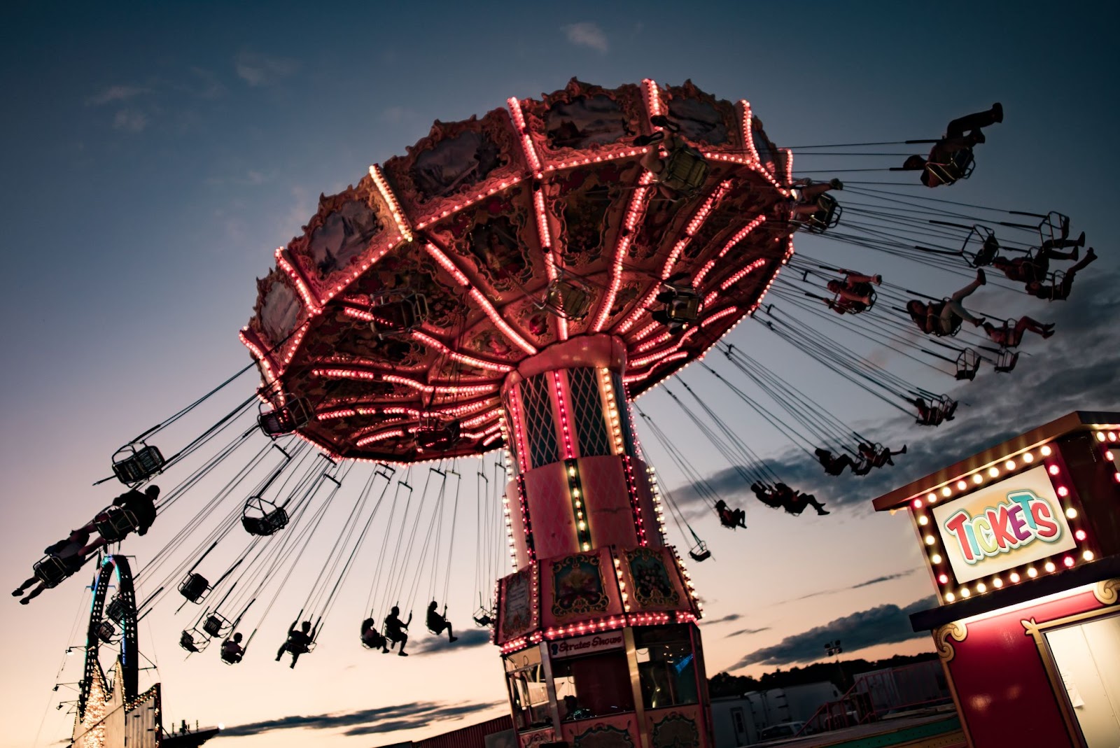 A carnival ride at the Champlain Valley Fair. 