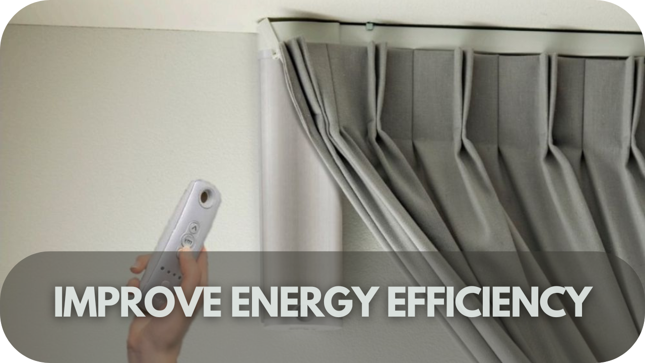 Motorised curtains help regulate temperature, boosting energy efficiency and saving costs.