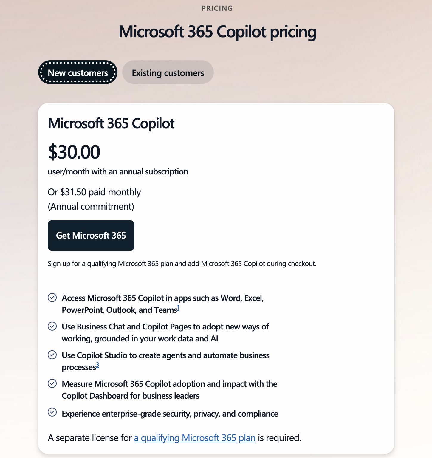 Microsoft copilot pricing