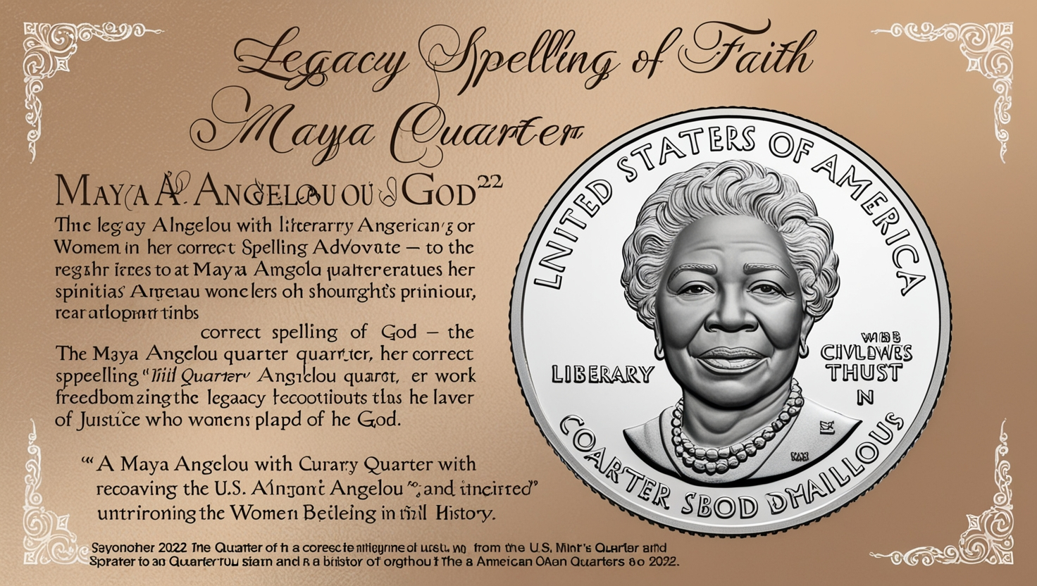 2022 Maya Angelou Quarter with Correct Spelling of God