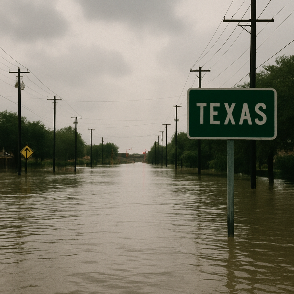 Flooded streets in Texas