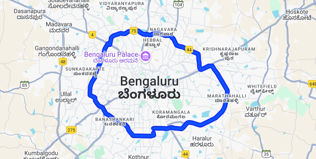 Bengaluru ORR map