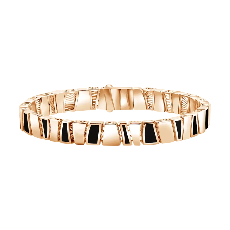 Frank Gold Sorento, Frank Gold Sorento Bracelet with Black Enamel