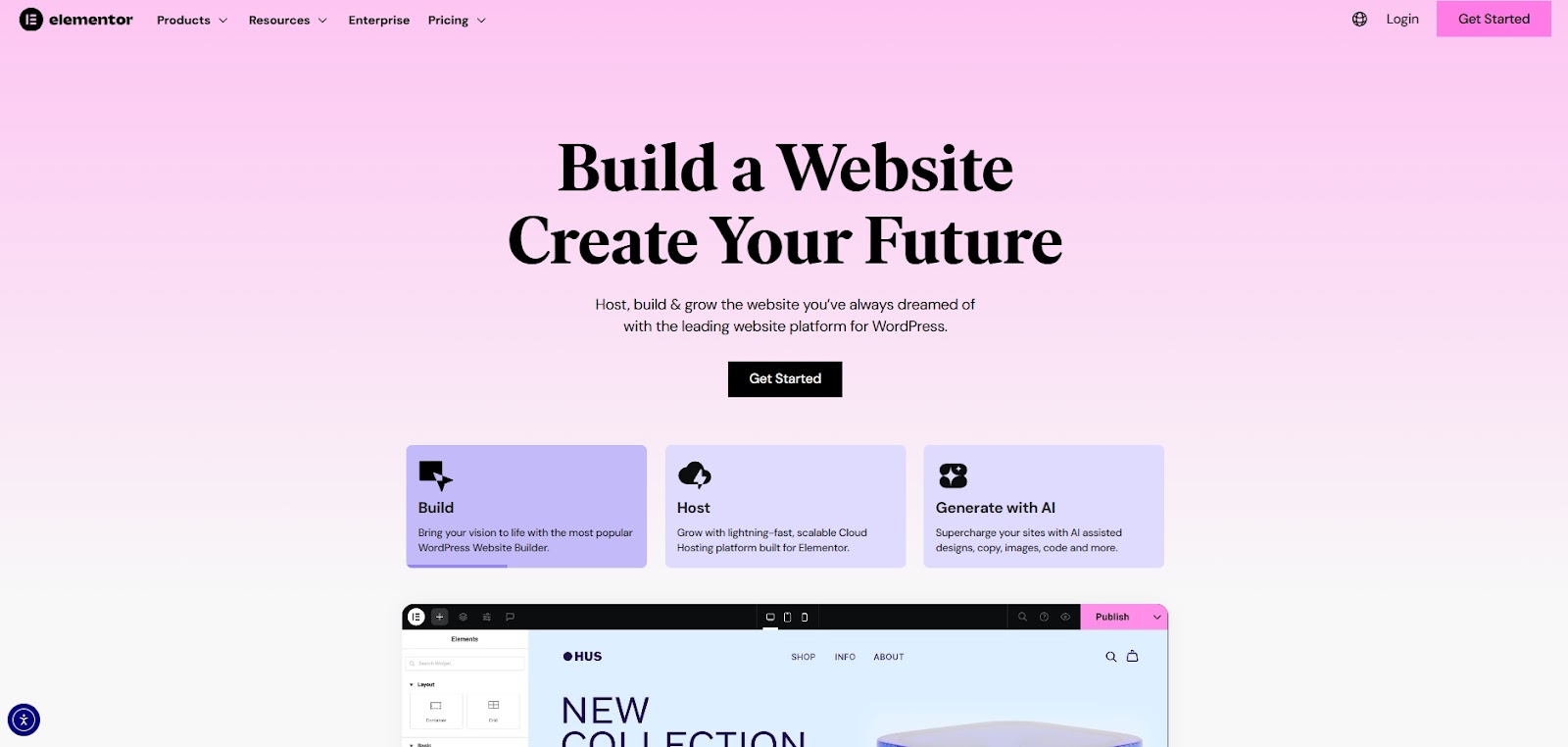 Elementor homepage