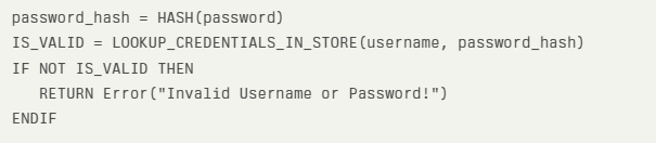 Pseudo-code illustrates secure handling