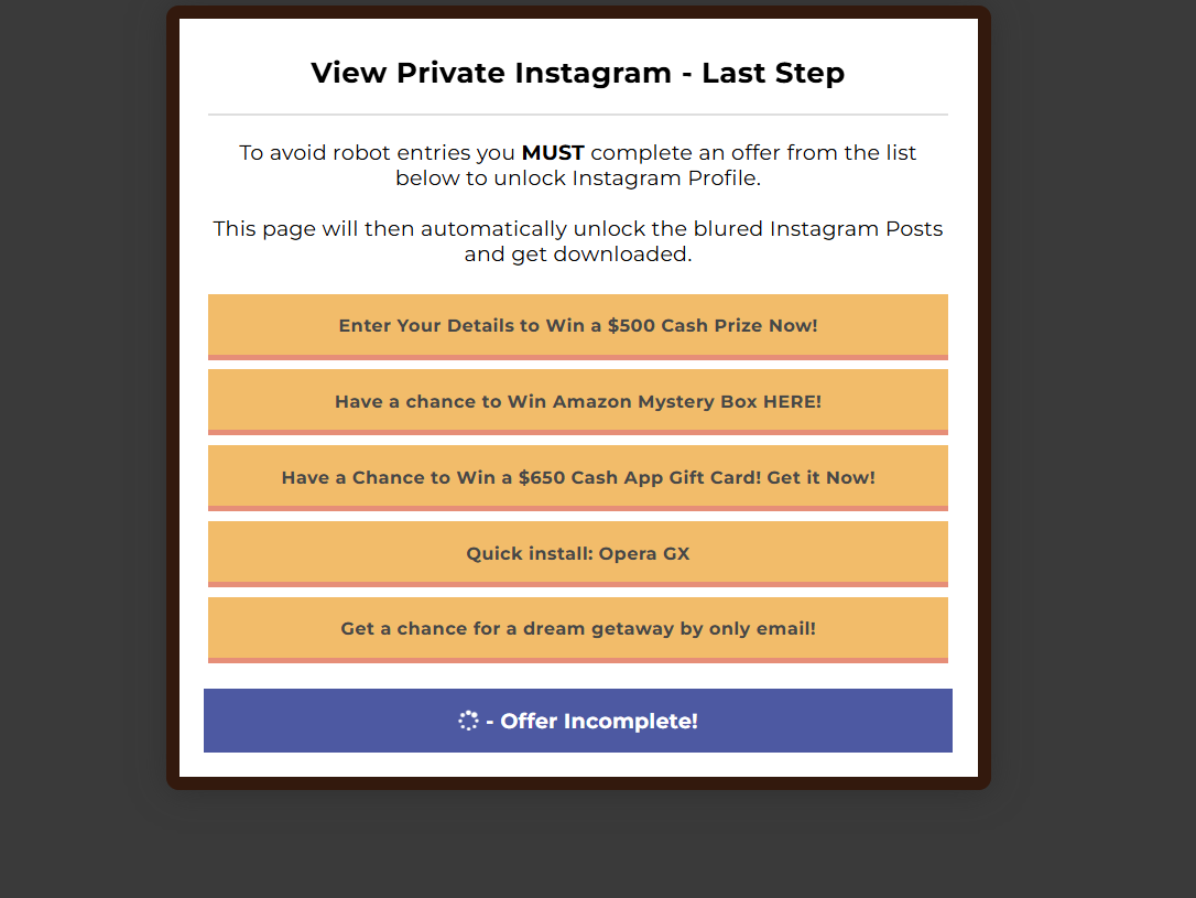 How Gwaa private Instagram viewer fails to work