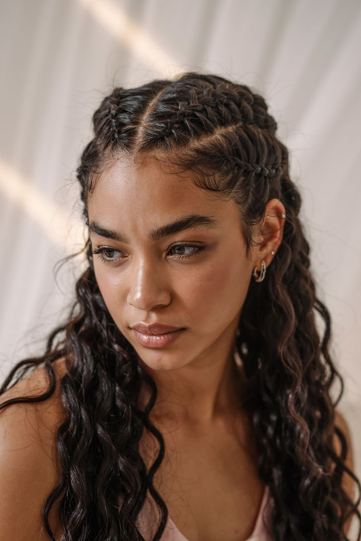 a lady rocking didi cornrows 