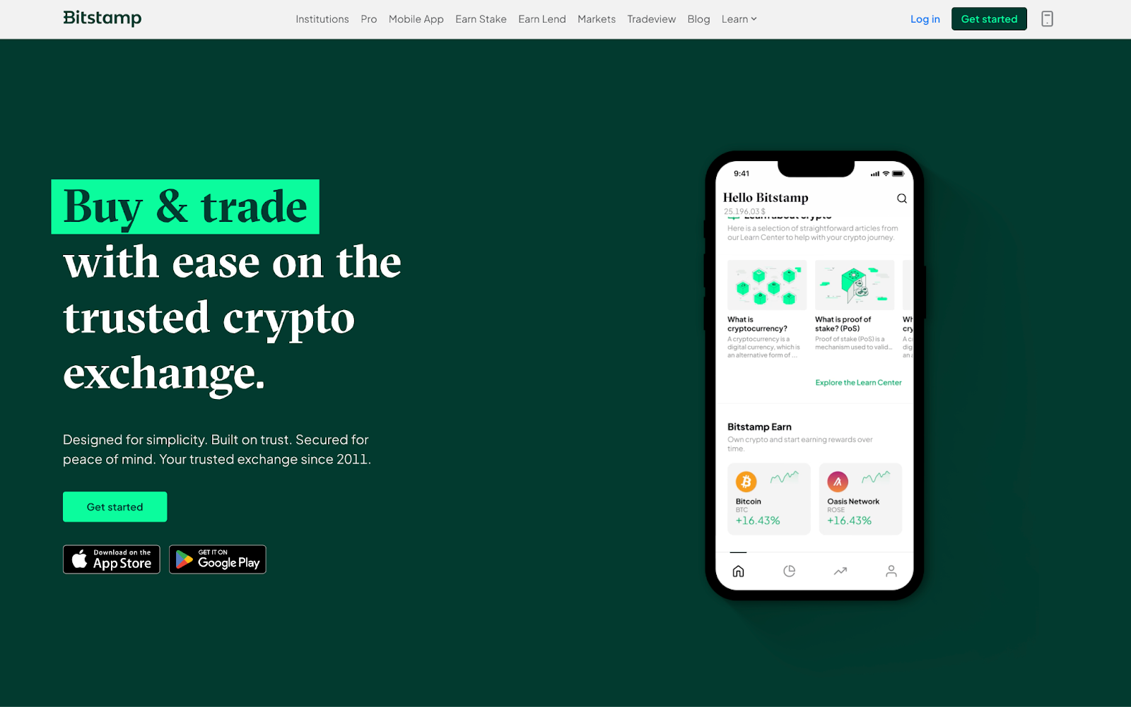 Bitstamp homepage