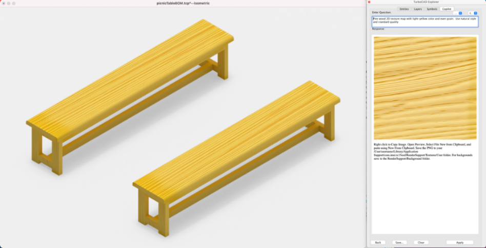 Screenshot of custom texture application