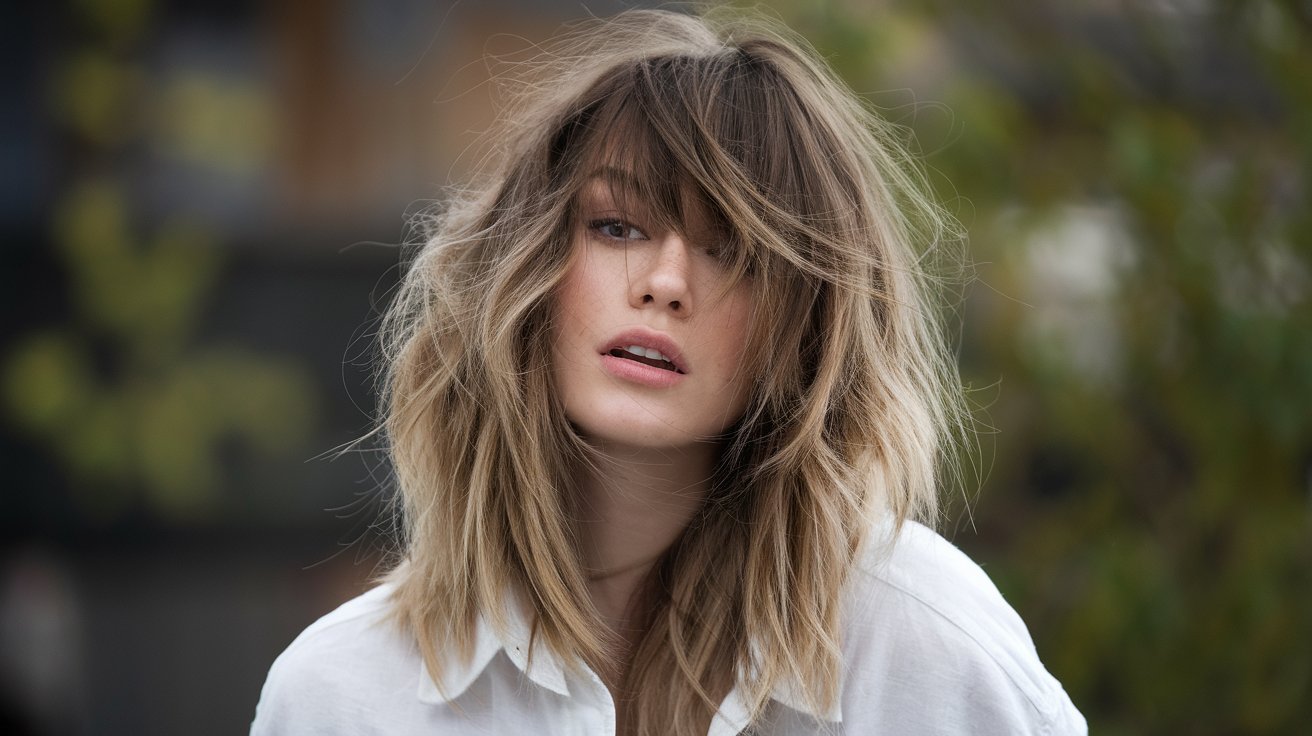 22. Tousled Waves with Bangs