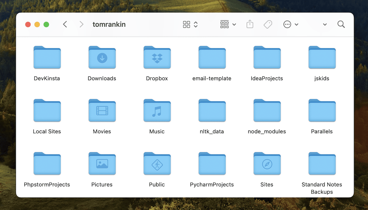 The macOS Finder window.