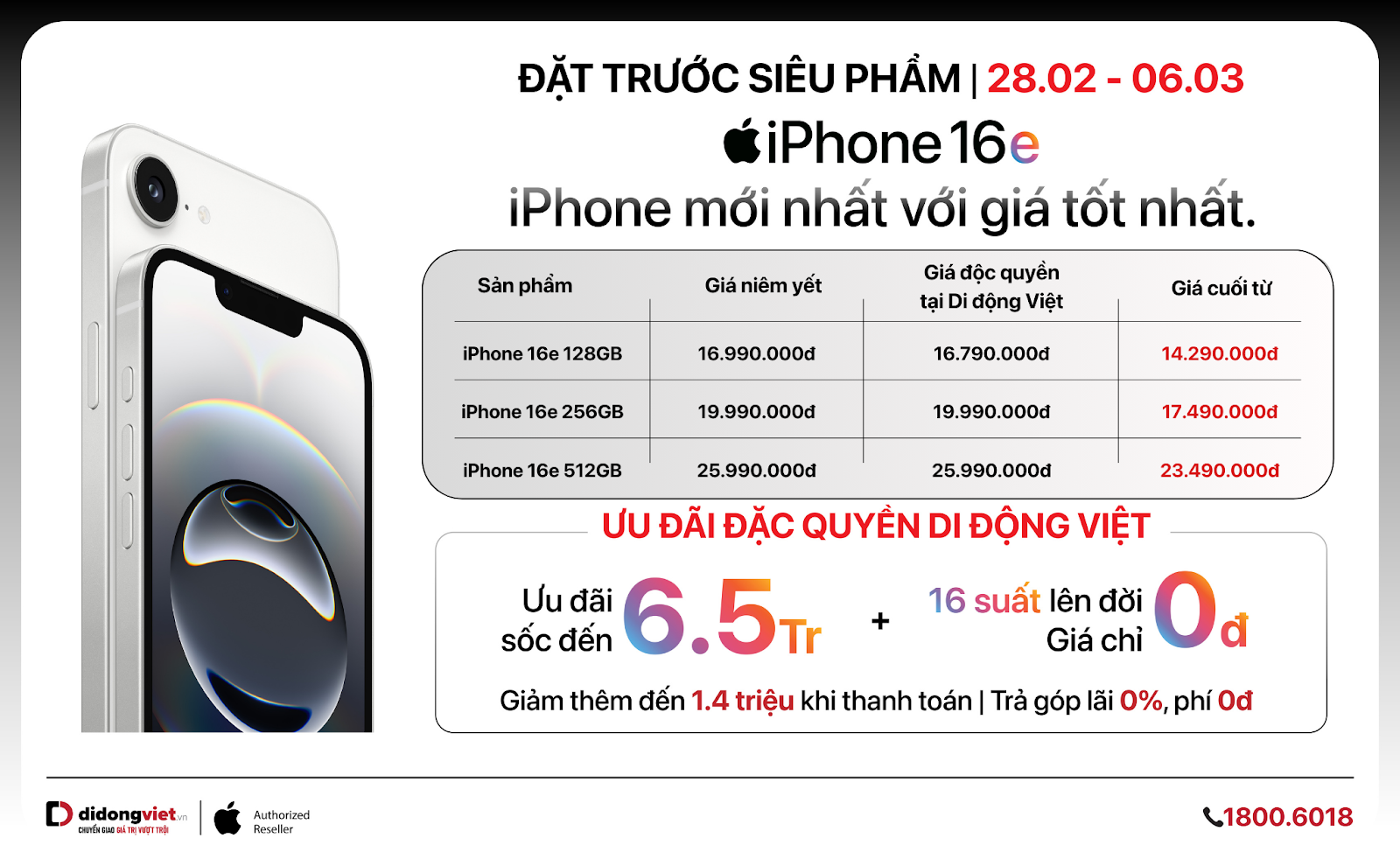 Early iPhone 16E deposit, a subsidy for up to VND 2.5 million, the opportunity to receive 24k gold - AD 4NXCGNVLV NCB3YJPKICXQ5xSR9GVKQNFNT3Do1NDL9NNC8NEAIBVVXWngJSDEKNVX2VCNOAH3SH3SH3SH3SHT