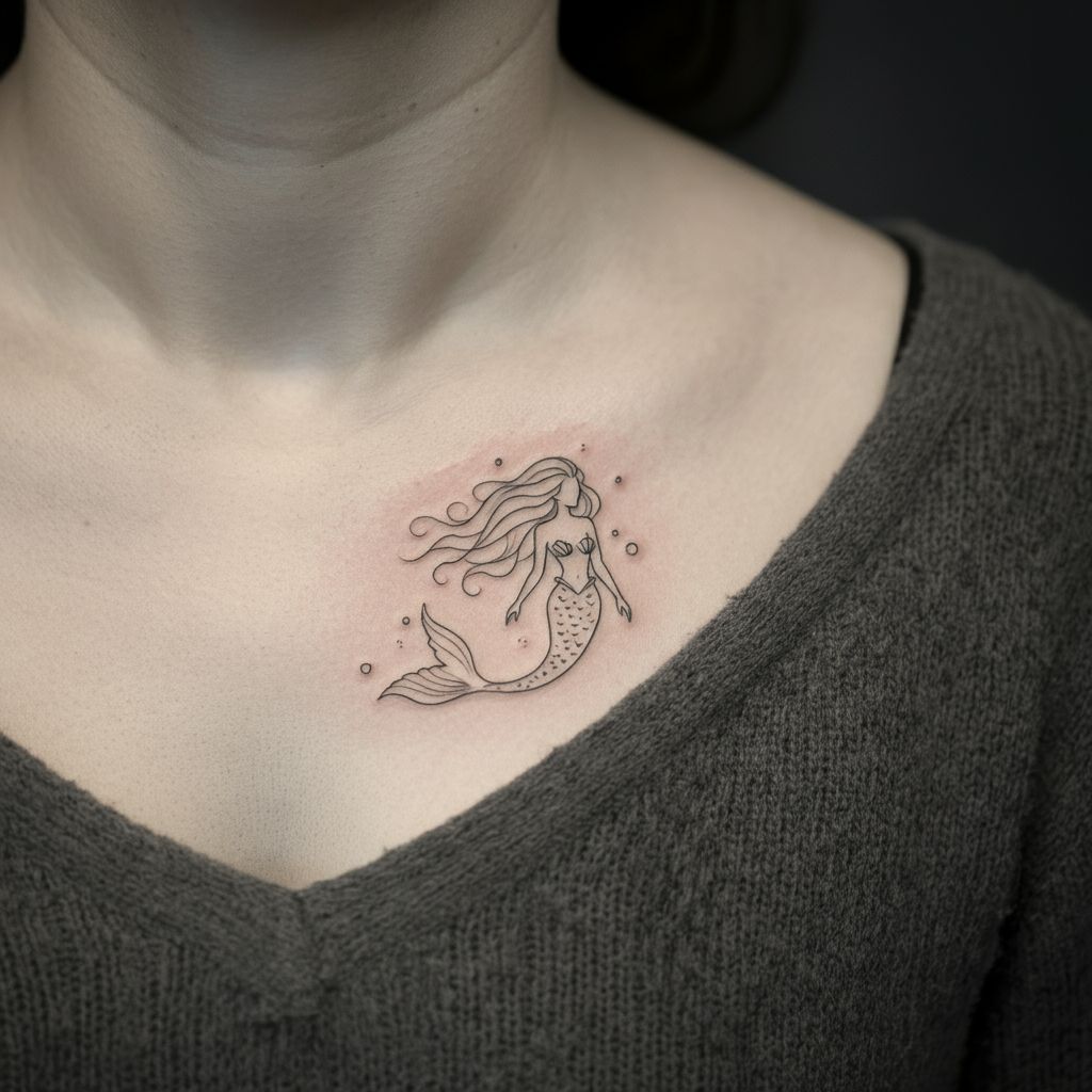 Mermaid Tattoo on chest 