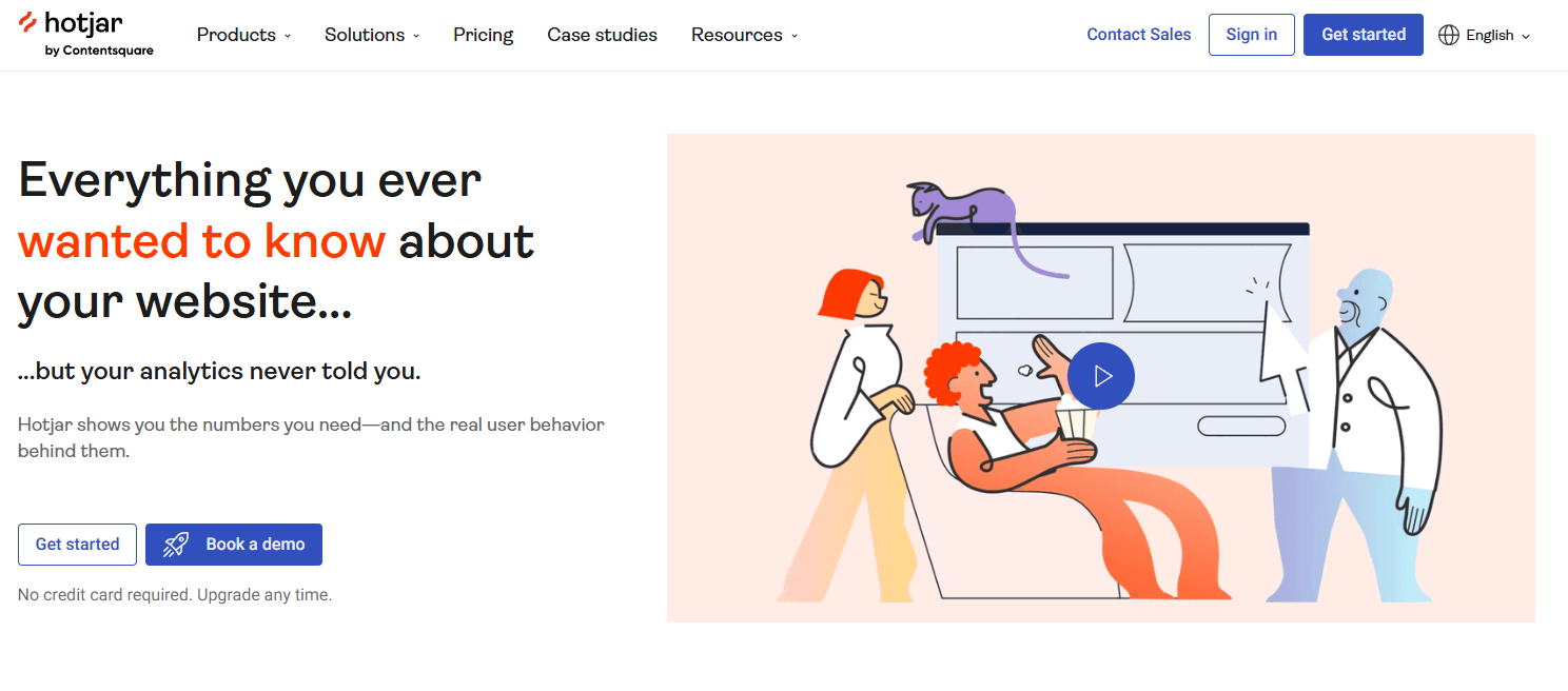 Hotjar website heatmap and behavior analysis tool