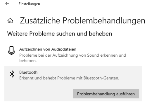 Klicken Sie auf „Problembehandlung ausführen“