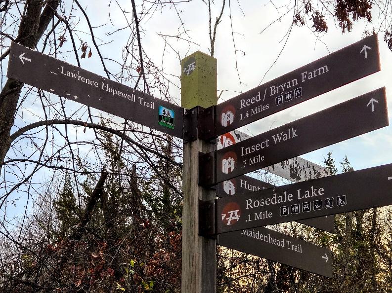 A sign post with many signs

Description automatically generated