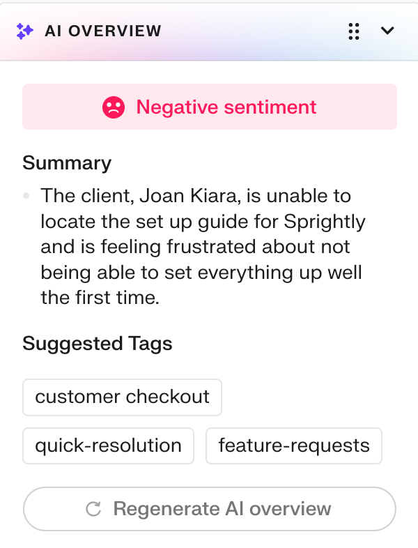 Groove's AI overview can help detect sentiment from an email at a glance, which you can leverage in your reply. 