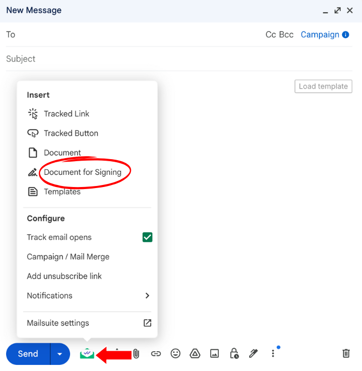 Click Document for Signing