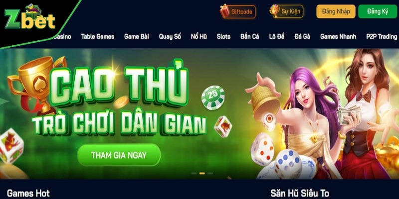 Đang dạng trò chơi cho bạn lựa chọn tại Zbet