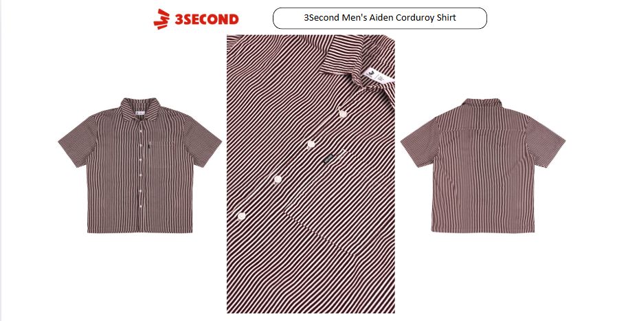 Kemeja Corduroy Aiden Pria dari 3Second