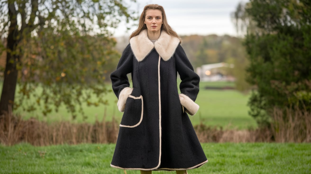 Women Vintage Mink Collar Coat By Borghaska By Stahl