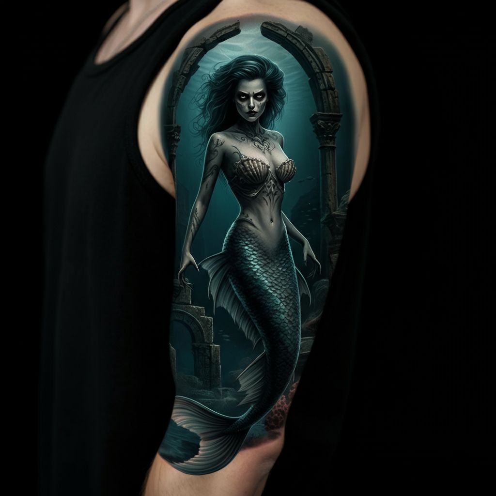 Mermaid Tattoo on shoulder 