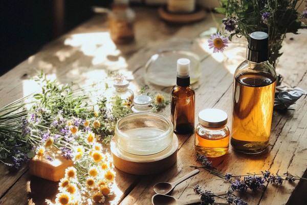 diy body spray tools in a wooden table