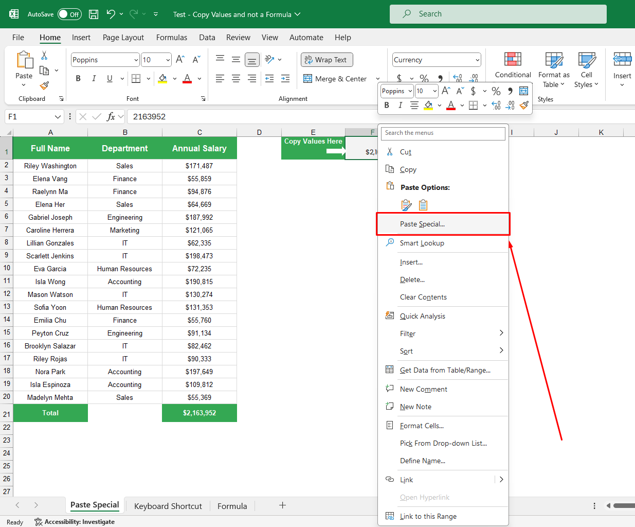 Guide to excel copy values not formula 3 quickest methods 2024 