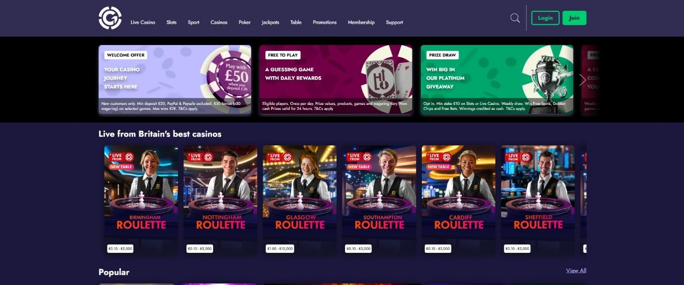 How to sign up to Grosvenor Casino - step one