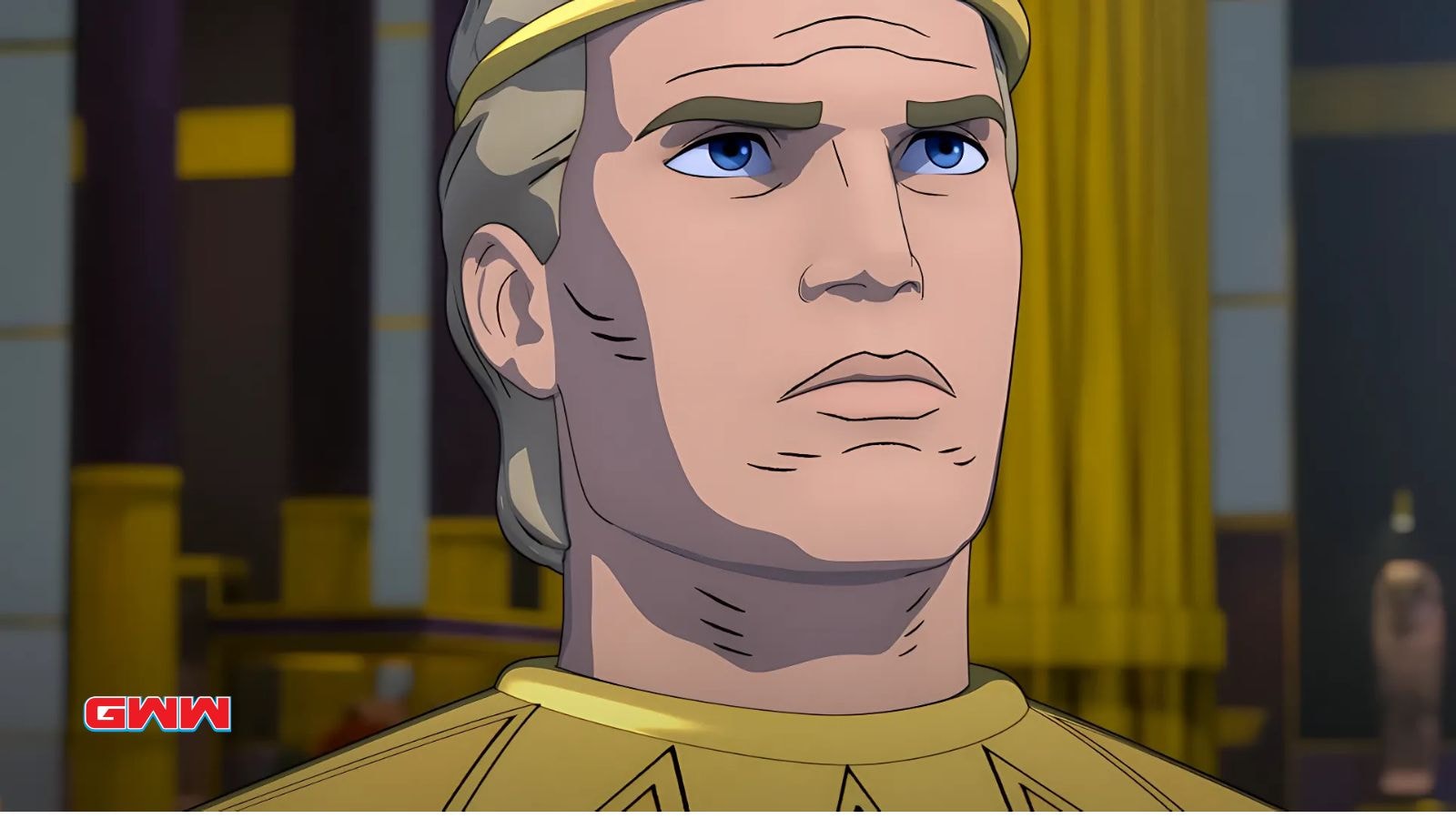 Close-up of Adrian Veidt, voiced by Troy Baker, in Watchmen Chapter 2