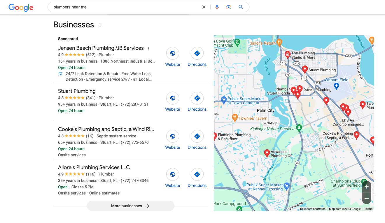 google image map pack for keywords