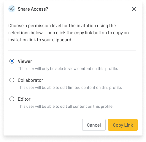 Sharing Profiles & Managing Permissions