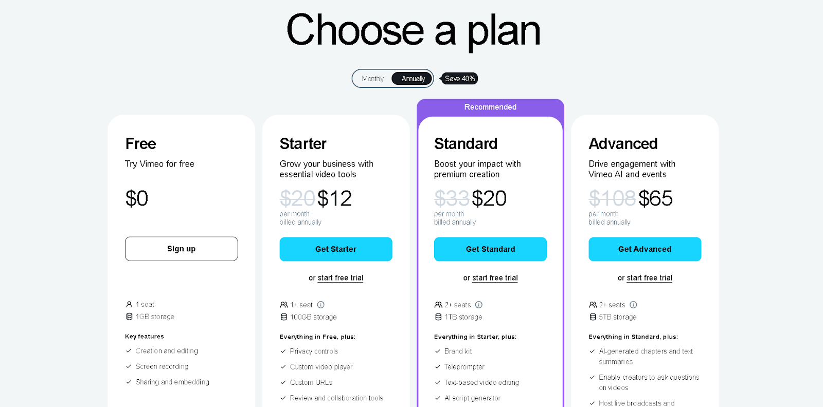 vimeo create video ad maker pricing