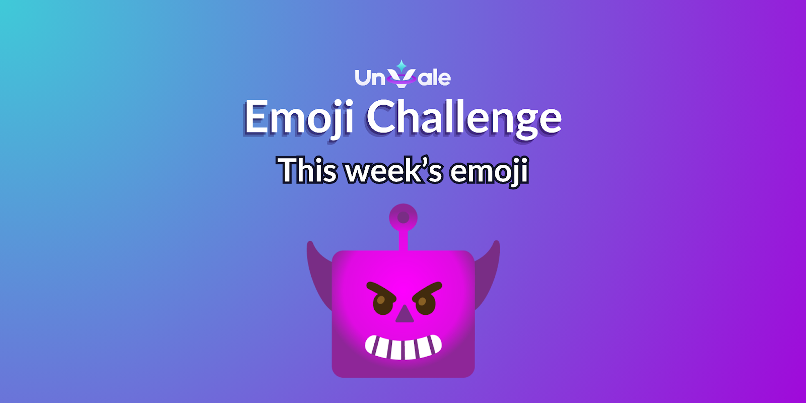 Emoji challenge is a mischievous purple alien robot