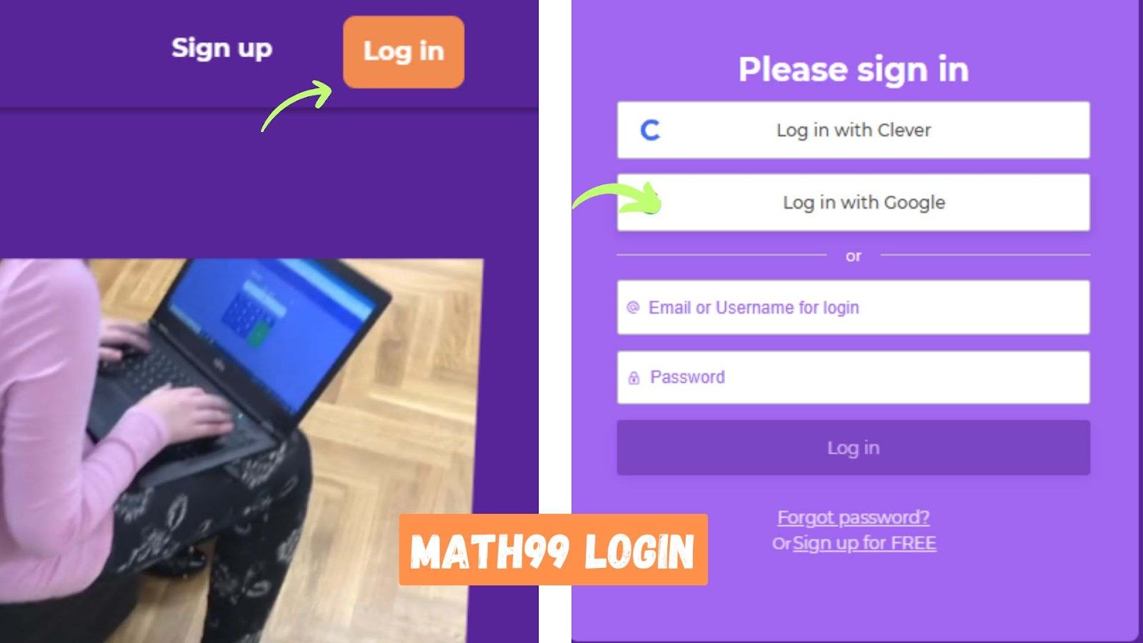 Math99 Login process