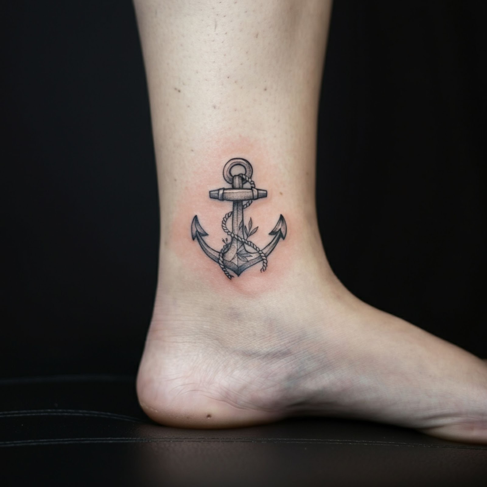 Anchor Tattoo on Ankle 