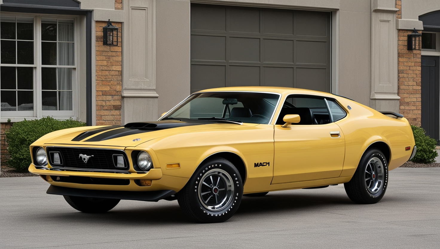 1972 Mustang Mach 1 in Canary Yellow with Black Louvers
