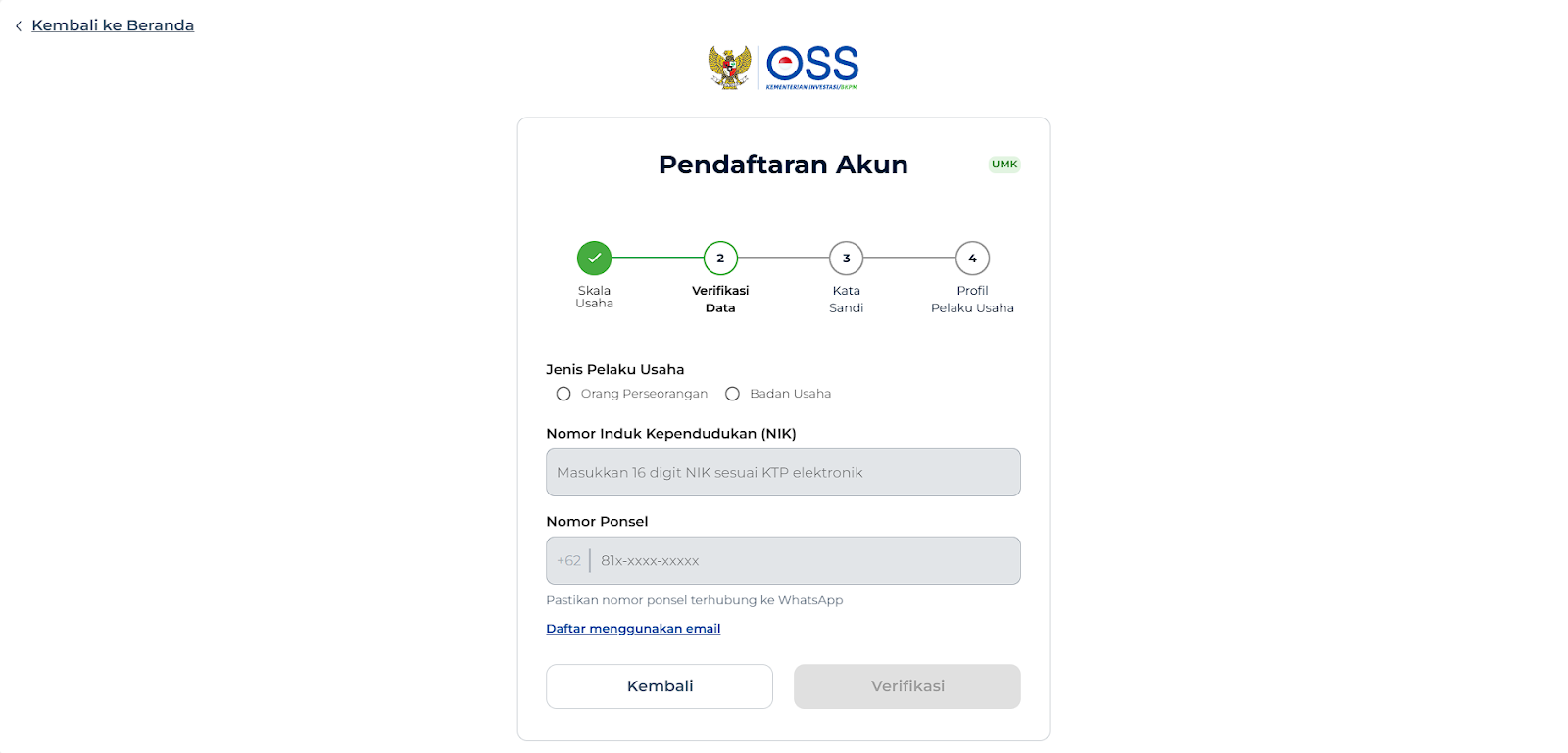 daftar akun OSSS