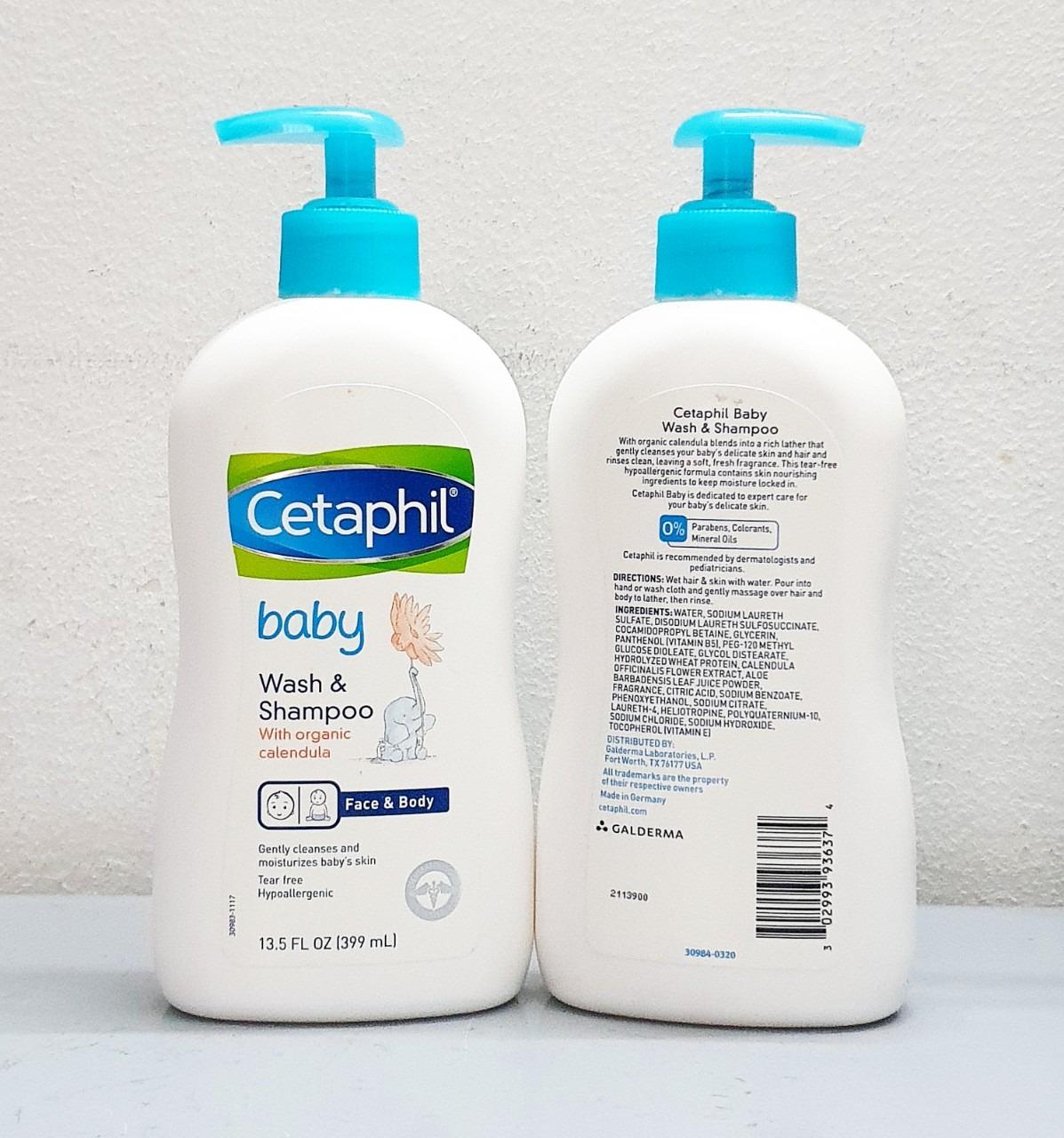 Cetaphil Baby Gentle Wash & Shampoo with organic calendula là sản phẩm cần chuẩn bị trước khi tắm cho bé